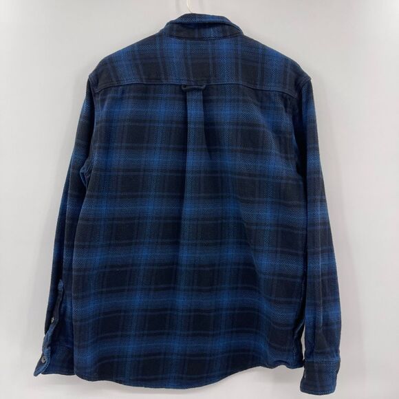 Orvis‎ Men Heavy  Flannel Shirt shacket BLUE/BLACK medium - Picture 6 of 9